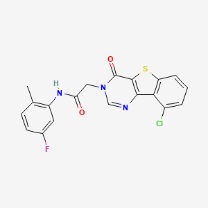 molecular formula C19H13ClFN3O2S B3398665 2-(9-chloro-4-oxo[1]benzothieno[3,2-d]pyrimidin-3(4H)-yl)-N-(5-fluoro-2-methylphenyl)acetamide CAS No. 1021257-27-1