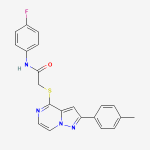 molecular formula C21H17FN4OS B3398682 N-(4-fluorophenyl)-2-{[2-(4-methylphenyl)pyrazolo[1,5-a]pyrazin-4-yl]thio}acetamide CAS No. 1021257-35-1