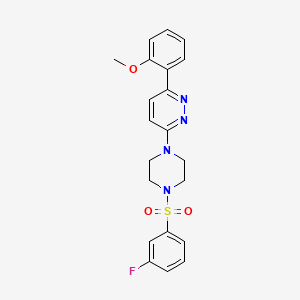molecular formula C21H21FN4O3S B3398688 3-(4-((3-Fluorophenyl)sulfonyl)piperazin-1-yl)-6-(2-methoxyphenyl)pyridazine CAS No. 1021257-40-8
