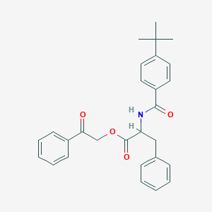 molecular formula C28H29NO4 B339870 2-oxo-2-phenylethyl N-[(4-tert-butylphenyl)carbonyl]phenylalaninate 