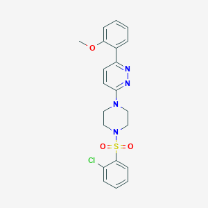 molecular formula C21H21ClN4O3S B3398703 3-(4-((2-Chlorophenyl)sulfonyl)piperazin-1-yl)-6-(2-methoxyphenyl)pyridazine CAS No. 1021257-48-6