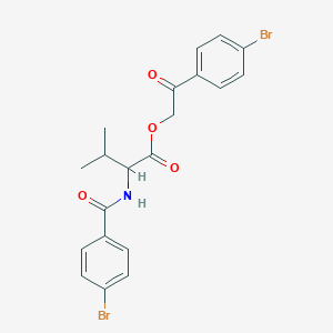 molecular formula C20H19Br2NO4 B339871 2-(4-bromophenyl)-2-oxoethyl N-[(4-bromophenyl)carbonyl]valinate 