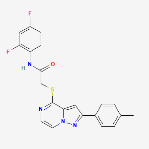 molecular formula C21H16F2N4OS B3398710 N-(2,4-difluorophenyl)-2-{[2-(4-methylphenyl)pyrazolo[1,5-a]pyrazin-4-yl]thio}acetamide CAS No. 1021257-53-3