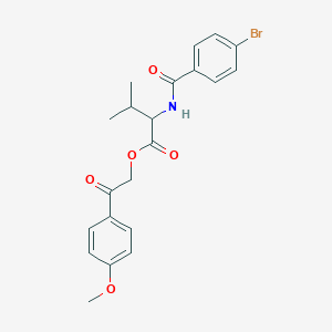 molecular formula C21H22BrNO5 B339872 2-(4-methoxyphenyl)-2-oxoethyl N-[(4-bromophenyl)carbonyl]valinate 