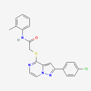 molecular formula C21H17ClN4OS B3398723 2-{[2-(4-chlorophenyl)pyrazolo[1,5-a]pyrazin-4-yl]sulfanyl}-N-(2-methylphenyl)acetamide CAS No. 1021257-65-7