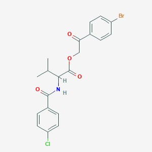 molecular formula C20H19BrClNO4 B339873 2-(4-bromophenyl)-2-oxoethyl N-[(4-chlorophenyl)carbonyl]valinate 