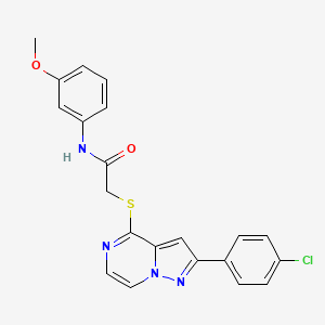 molecular formula C21H17ClN4O2S B3398739 2-{[2-(4-chlorophenyl)pyrazolo[1,5-a]pyrazin-4-yl]sulfanyl}-N-(3-methoxyphenyl)acetamide CAS No. 1021257-71-5