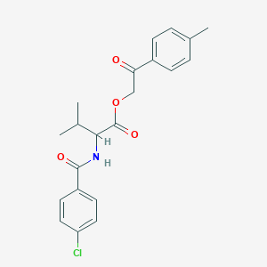 molecular formula C21H22ClNO4 B339874 2-(4-methylphenyl)-2-oxoethyl N-[(4-chlorophenyl)carbonyl]valinate 