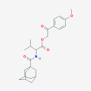 molecular formula C25H33NO5 B339875 2-(4-methoxyphenyl)-2-oxoethyl N-(tricyclo[3.3.1.1~3,7~]dec-1-ylcarbonyl)valinate 