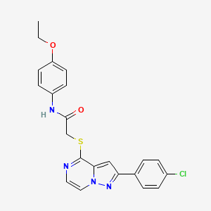 molecular formula C22H19ClN4O2S B3398766 2-{[2-(4-chlorophenyl)pyrazolo[1,5-a]pyrazin-4-yl]sulfanyl}-N-(4-ethoxyphenyl)acetamide CAS No. 1021257-86-2