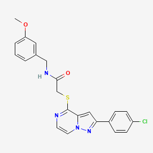 molecular formula C22H19ClN4O2S B3398792 2-{[2-(4-chlorophenyl)pyrazolo[1,5-a]pyrazin-4-yl]thio}-N-(3-methoxybenzyl)acetamide CAS No. 1021257-99-7