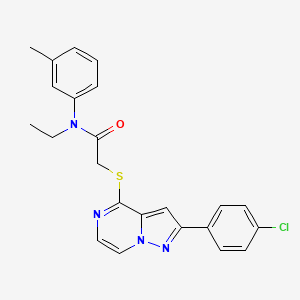 2-{[2-(4-chlorophenyl)pyrazolo[1,5-a]pyrazin-4-yl]sulfanyl}-N-ethyl-N-(3-methylphenyl)acetamide