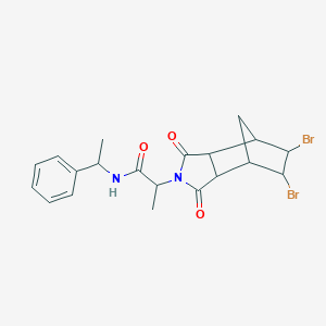 2-(5,6-dibromo-1,3-dioxooctahydro-2H-4,7-methanoisoindol-2-yl)-N-(1-phenylethyl)propanamide