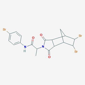 molecular formula C18H17Br3N2O3 B339884 N-(4-bromophenyl)-2-(5,6-dibromo-1,3-dioxooctahydro-2H-4,7-methanoisoindol-2-yl)propanamide 