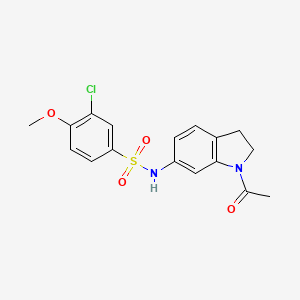 molecular formula C17H17ClN2O4S B3398847 N-(1-acetylindolin-6-yl)-3-chloro-4-methoxybenzenesulfonamide CAS No. 1021259-23-3