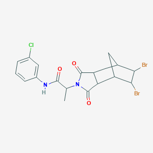 molecular formula C18H17Br2ClN2O3 B339887 N-(3-chlorophenyl)-2-(8,9-dibromo-3,5-dioxo-4-azatricyclo[5.2.1.02,6]decan-4-yl)propanamide 