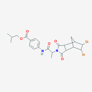 2-methylpropyl 4-{[2-(5,6-dibromo-1,3-dioxooctahydro-2H-4,7-methanoisoindol-2-yl)propanoyl]amino}benzoate