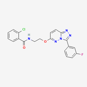 molecular formula C20H15ClFN5O2 B3398883 2-chloro-N-(2-{[3-(3-fluorophenyl)-[1,2,4]triazolo[4,3-b]pyridazin-6-yl]oxy}ethyl)benzamide CAS No. 1021260-77-4