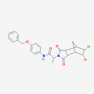 molecular formula C25H24Br2N2O4 B339889 N-[4-(benzyloxy)phenyl]-2-(5,6-dibromo-1,3-dioxooctahydro-2H-4,7-methanoisoindol-2-yl)propanamide 