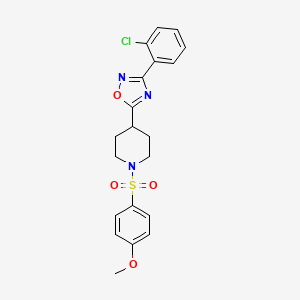 molecular formula C20H20ClN3O4S B3398891 4-[3-(2-Chlorophenyl)-1,2,4-oxadiazol-5-yl]-1-(4-methoxybenzenesulfonyl)piperidine CAS No. 1021261-12-0