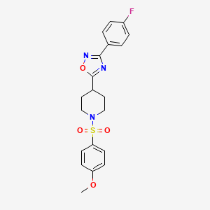 molecular formula C20H20FN3O4S B3398892 4-[3-(4-Fluorophenyl)-1,2,4-oxadiazol-5-yl]-1-(4-methoxybenzenesulfonyl)piperidine CAS No. 1021261-22-2