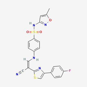 molecular formula C22H16FN5O3S2 B3398904 (Z)-4-((2-cyano-2-(4-(4-fluorophenyl)thiazol-2-yl)vinyl)amino)-N-(5-methylisoxazol-3-yl)benzenesulfonamide CAS No. 1021262-39-4