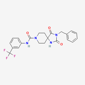 molecular formula C22H21F3N4O3 B3398940 3-benzyl-2,4-dioxo-N-[3-(trifluoromethyl)phenyl]-1,3,8-triazaspiro[4.5]decane-8-carboxamide CAS No. 1021264-44-7