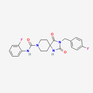 molecular formula C21H20F2N4O3 B3398956 3-(4-fluorobenzyl)-N-(2-fluorophenyl)-2,4-dioxo-1,3,8-triazaspiro[4.5]decane-8-carboxamide CAS No. 1021264-53-8