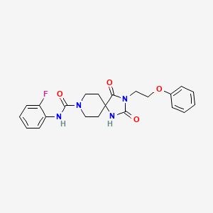 molecular formula C22H23FN4O4 B3398958 N-(2-fluorophenyl)-2,4-dioxo-3-(2-phenoxyethyl)-1,3,8-triazaspiro[4.5]decane-8-carboxamide CAS No. 1021264-70-9