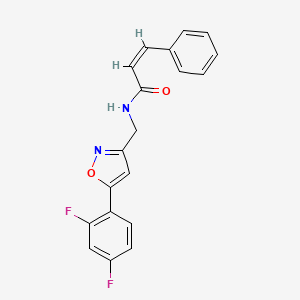 molecular formula C19H14F2N2O2 B3398961 (Z)-N-((5-(2,4-difluorophenyl)isoxazol-3-yl)methyl)-3-phenylacrylamide CAS No. 1021264-71-0