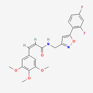 molecular formula C22H20F2N2O5 B3398969 (Z)-N-((5-(2,4-difluorophenyl)isoxazol-3-yl)methyl)-3-(3,4,5-trimethoxyphenyl)acrylamide CAS No. 1021264-75-4