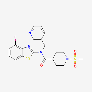 molecular formula C20H21FN4O3S2 B3398991 N-(4-fluorobenzo[d]thiazol-2-yl)-1-(methylsulfonyl)-N-(pyridin-3-ylmethyl)piperidine-4-carboxamide CAS No. 1021266-10-3