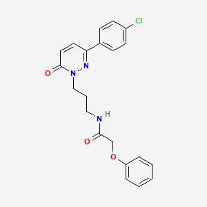 molecular formula C21H20ClN3O3 B3398995 N-(3-(3-(4-chlorophenyl)-6-oxopyridazin-1(6H)-yl)propyl)-2-phenoxyacetamide CAS No. 1021266-57-8