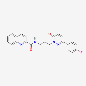 N-(3-(3-(4-fluorophenyl)-6-oxopyridazin-1(6H)-yl)propyl)quinoline-2-carboxamide