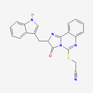 molecular formula C21H15N5OS B3398999 2-({2-[(1H-indol-3-yl)methyl]-3-oxo-2H,3H-imidazo[1,2-c]quinazolin-5-yl}sulfanyl)acetonitrile CAS No. 1022460-28-1