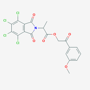 molecular formula C20H13Cl4NO6 B339902 2-(3-methoxyphenyl)-2-oxoethyl 2-(4,5,6,7-tetrachloro-1,3-dioxo-1,3-dihydro-2H-isoindol-2-yl)propanoate 