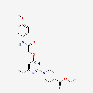 Ethyl 1-(4-(2-((4-ethoxyphenyl)amino)-2-oxoethoxy)-6-isopropylpyrimidin-2-yl)piperidine-4-carboxylate