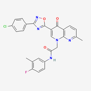 molecular formula C26H19ClFN5O3 B3399040 2-{[1-(3,4-dimethylphenyl)-6-oxo-1,6-dihydropyridazin-3-yl]oxy}-N-[2-(trifluoromethyl)phenyl]acetamide CAS No. 1030132-23-0
