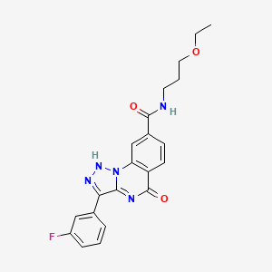 molecular formula C21H20FN5O3 B3399048 N-(3-ethoxypropyl)-3-(3-fluorophenyl)-5-oxo-4,5-dihydro[1,2,3]triazolo[1,5-a]quinazoline-8-carboxamide CAS No. 1031624-58-4
