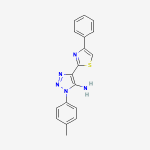 molecular formula C18H15N5S B3399055 1-(4-methylphenyl)-4-(4-phenyl-1,3-thiazol-2-yl)-1H-1,2,3-triazol-5-amine CAS No. 1032227-18-1