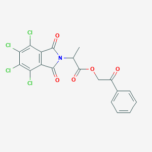 molecular formula C19H11Cl4NO5 B339906 2-oxo-2-phenylethyl 2-(4,5,6,7-tetrachloro-1,3-dioxo-1,3-dihydro-2H-isoindol-2-yl)propanoate 