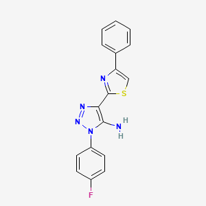 molecular formula C17H12FN5S B3399061 1-(4-fluorophenyl)-4-(4-phenyl-1,3-thiazol-2-yl)-1H-1,2,3-triazol-5-amine CAS No. 1032230-10-6