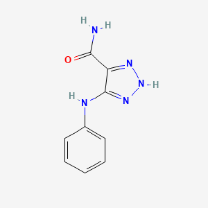 molecular formula C9H9N5O B3399067 1H-1,2,3-Triazole-4-carboxamide, 5-(phenylamino)- CAS No. 103754-03-6