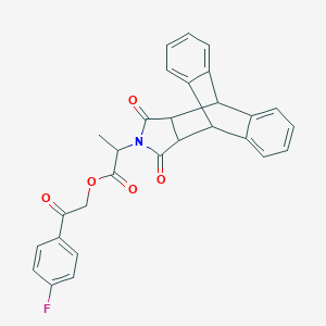 2-(4-Fluorophenyl)-2-oxoethyl 2-(16,18-dioxo-17-azapentacyclo[6.6.5.0~2,7~.0~9,14~.0~15,19~]nonadeca-2,4,6,9,11,13-hexaen-17-yl)propanoate (non-preferred name)