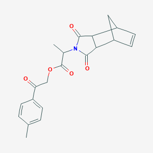 molecular formula C21H21NO5 B339910 2-(4-methylphenyl)-2-oxoethyl 2-(1,3-dioxo-1,3,3a,4,7,7a-hexahydro-2H-4,7-methanoisoindol-2-yl)propanoate 