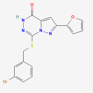 molecular formula C16H11BrN4O2S B3399156 7-[(3-bromobenzyl)thio]-2-(2-furyl)pyrazolo[1,5-d][1,2,4]triazin-4(5H)-one CAS No. 1040632-54-9