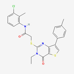 molecular formula C24H22ClN3O2S2 B3399157 N-(3-chloro-2-methylphenyl)-2-{[3-ethyl-7-(4-methylphenyl)-4-oxo-3,4-dihydrothieno[3,2-d]pyrimidin-2-yl]thio}acetamide CAS No. 1040632-68-5