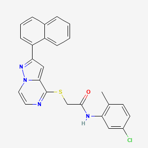 N-(5-chloro-2-methylphenyl)-2-{[2-(naphthalen-1-yl)pyrazolo[1,5-a]pyrazin-4-yl]sulfanyl}acetamide