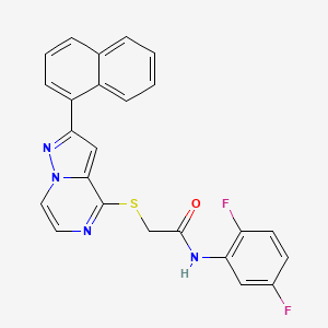 N-(2,5-difluorophenyl)-2-{[2-(naphthalen-1-yl)pyrazolo[1,5-a]pyrazin-4-yl]sulfanyl}acetamide