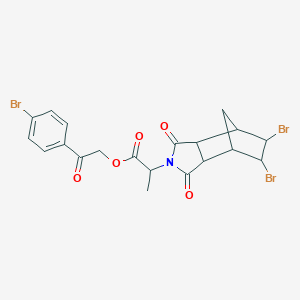 molecular formula C20H18Br3NO5 B339917 2-(4-bromophenyl)-2-oxoethyl 2-(5,6-dibromo-1,3-dioxooctahydro-2H-4,7-methanoisoindol-2-yl)propanoate 